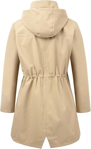 Women Waterproof Hooded Rain Jacket Outdoor Long in Saudi Arabia