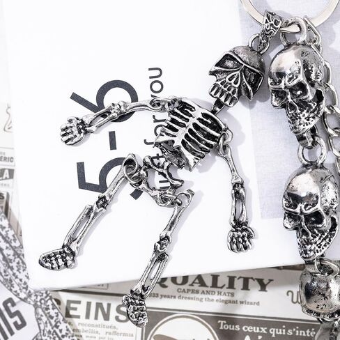 Skull Wallet Chain for Men & Women - Punk Biker Pants Chain Belt Goth Accessories, Stainless Steel Biker Chains Hip Hop Halloween Accessory Decor for Jeans & Trousers Pocket with Lobster Clasp in Saudi Arabia
