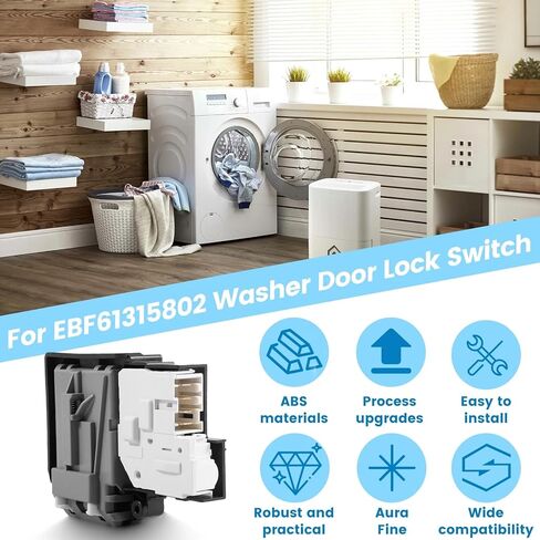 EBF61315802 غسالة الباب مفتاح غسالة القفل باب الإضراب مجموعة متوافقة استبدال 2667085 AP5672154 PS7792232 EBF62534401 -XACT لغسالات التحميل الأمامي L.G و Ken-More 796-Series in Kuwait