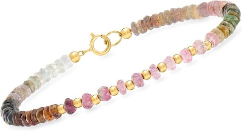 روس سايمونز 16.00 CT. T.W. سوار تورمالين حبة التورمالين متعددة الألوان في الذهب الأصفر 10 كيلو بايت in Saudi Arabia