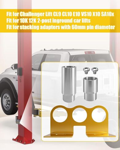 Stack Truck Adapter Kit Fit for Challenger Lift CL9 CL10 E10 VS10 X10 SA10x 10K 12K 2-Post Inground Car Lifts Replace 10315,Includes 4PC 3" and 2PC 6" Stack Adapters with Organizer 2-3/8" Pin Dia in Saudi Arabia