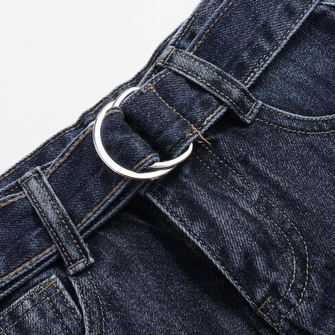 Girls' Wide Waistband Wide Leg Jeans Mid Waist Fashion Design Jeans Adjustable Waistband in Saudi Arabia
