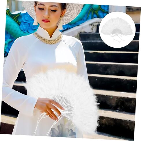 Artibetter Bridal Plume Fan for Weddings Handheld Wedding Decor Fan Unique Design for Costume Parties and Dance Events for Lasting Use in Saudi Arabia