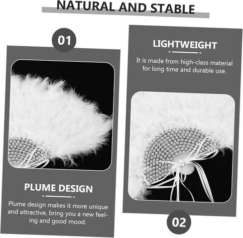 Artibetter Bridal Plume Fan for Weddings Handheld Wedding Decor Fan Unique Design for Costume Parties and Dance Events for Lasting Use in Saudi Arabia