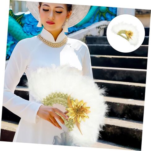 jojofuny Wedding Plume Fan for Women Unique Handheld Fan for Bridal Parties Stage Performances Photography Props for Weddings Celebrations in Saudi Arabia