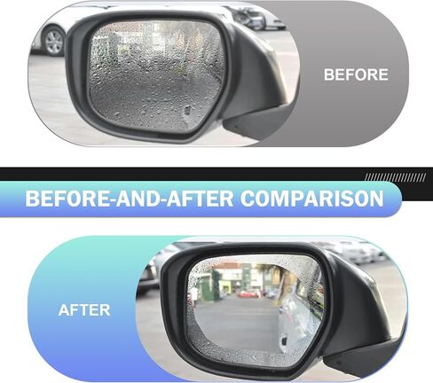 2 PCS Car Side Mirror Tint, Waterproof and Anti-Glare Rear View Mirror Film, High-Definition Anti-Fog Protective Film, Universal Automobile Rearview Mirror Rainproof Film (Transparent) in Saudi Arabia
