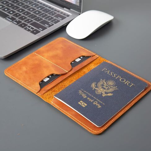 حامل جواز سفر شارلستون الجلدي - محفظة السفر للرجال والنساء - غطاء جواز سفر حظر RFID مع فتحات البطاقات - حالة جواز سفر جلدي أصلي (مضاد تان) in Kuwait