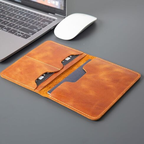 حامل جواز سفر شارلستون الجلدي - محفظة السفر للرجال والنساء - غطاء جواز سفر حظر RFID مع فتحات البطاقات - حالة جواز سفر جلدي أصلي (مضاد تان) in Kuwait