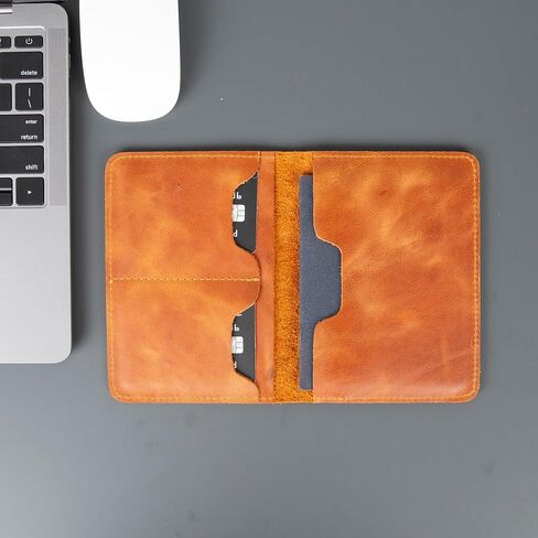 حامل جواز سفر شارلستون الجلدي - محفظة السفر للرجال والنساء - غطاء جواز سفر حظر RFID مع فتحات البطاقات - حالة جواز سفر جلدي أصلي (مضاد تان) in Kuwait