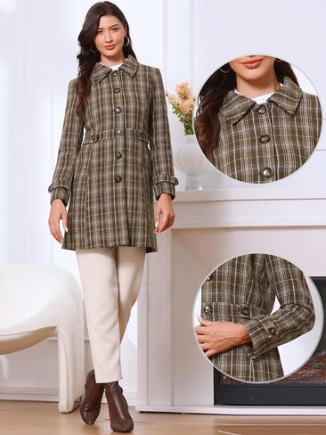 ALLEGRA K PLAID PEA COAT FOR WINDA WINGED WINFTERAGE OPERONCET TRENCE in Saudi Arabia