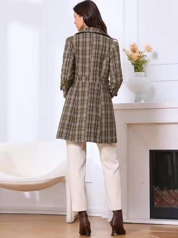 ALLEGRA K PLAID PEA COAT FOR WINDA WINGED WINFTERAGE OPERONCET TRENCE in Saudi Arabia