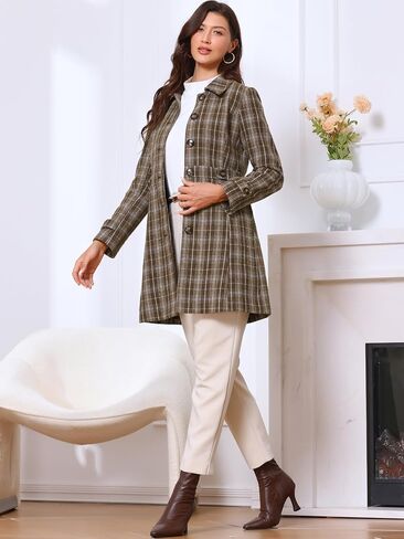 ALLEGRA K PLAID PEA COAT FOR WINDA WINGED WINFTERAGE OPERONCET TRENCE in Saudi Arabia