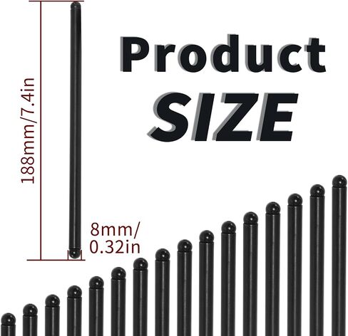8pcs Pushrods Set 7.400" Long 5/16" for GM LS2 LS3 LS6 L99 LS4 LS9 LSA LQ4 LQ9 L76 L92 4.8L 5.3L 5.7L 6.0L 6.2L Engines Replace 10238852 MPR-614 in Saudi Arabia