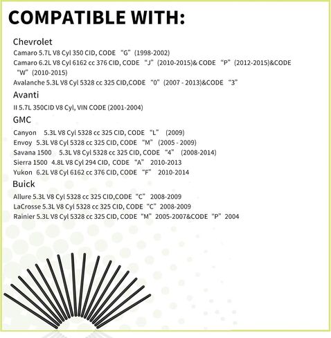 8pcs Pushrods Set 7.400" Long 5/16" for GM LS2 LS3 LS6 L99 LS4 LS9 LSA LQ4 LQ9 L76 L92 4.8L 5.3L 5.7L 6.0L 6.2L Engines Replace 10238852 MPR-614 in Saudi Arabia