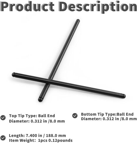 8pcs Pushrods Set 7.400" Long 5/16" for GM LS2 LS3 LS6 L99 LS4 LS9 LSA LQ4 LQ9 L76 L92 4.8L 5.3L 5.7L 6.0L 6.2L Engines Replace 10238852 MPR-614 in Saudi Arabia