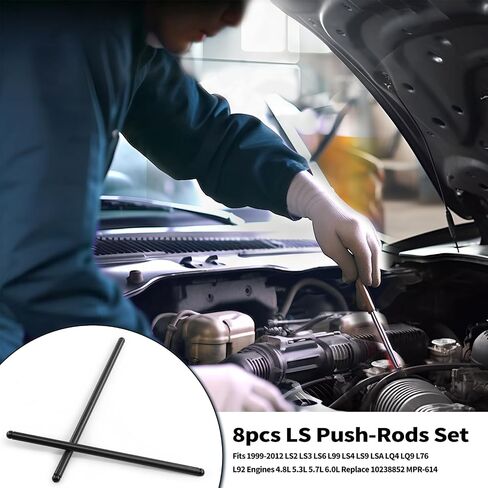 8pcs Pushrods Set 7.400" Long 5/16" for GM LS2 LS3 LS6 L99 LS4 LS9 LSA LQ4 LQ9 L76 L92 4.8L 5.3L 5.7L 6.0L 6.2L Engines Replace 10238852 MPR-614 in Saudi Arabia