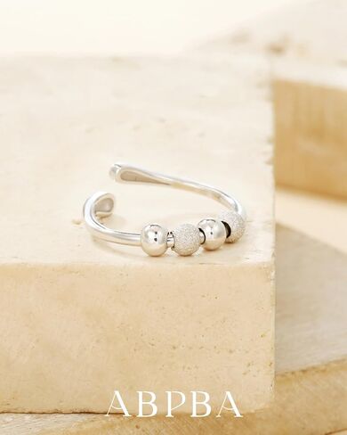 Anxiety Rings for Women 925 Sterling Silver Fidget Ring Adjustable Open Fidget Rings for Anxiety Stress Relief Ring Gifts in Saudi Arabia