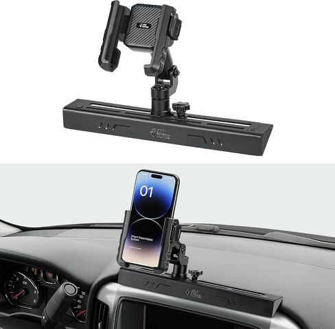 JOYTUTUS Metal Dash Platform Mount Phone Holder Compatible with 2019-2021 Silverado & Sierra | Custom Fit Phone Mount Expansion Platform| One-Hand Adjustable Clip in Saudi Arabia