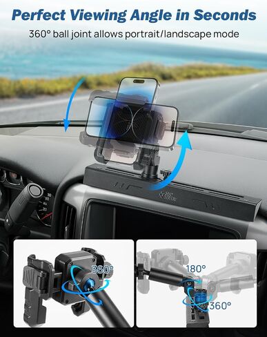 JOYTUTUS Metal Dash Platform Mount Phone Holder Compatible with 2019-2021 Silverado & Sierra | Custom Fit Phone Mount Expansion Platform| One-Hand Adjustable Clip in Saudi Arabia