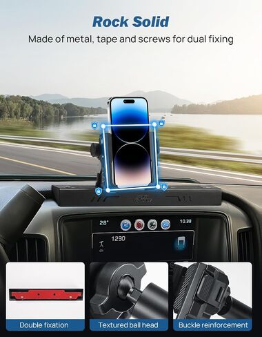 JOYTUTUS Metal Dash Platform Mount Phone Holder Compatible with 2019-2021 Silverado & Sierra | Custom Fit Phone Mount Expansion Platform| One-Hand Adjustable Clip in Saudi Arabia