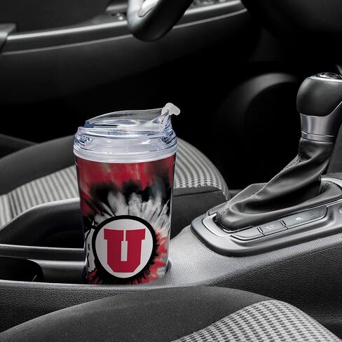 Rico Industries NCAA Ohio State Buckeyes Metallic Tie Dye 24oz Metallic Acrylic Tumbler with Hinged Lid, Officially Licensed Double Wall Tumbler with Straw in Saudi Arabia