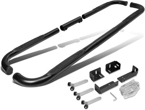 Auto Dynasty 3 Inches Side Step Nerf Bar Running Boards Compatible with Silverado Sierra Yukon Tahoe Ram Extended Crew Cab 1999-2016, Stainless Steel, Black Powdercoated in Saudi Arabia