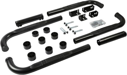 Auto Dynasty 3 Inches Side Step Nerf Bar Running Boards Compatible with Silverado Sierra Yukon Tahoe Ram Extended Crew Cab 1999-2016, Stainless Steel, Black Powdercoated in Saudi Arabia