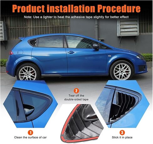 متوافق مع مقعد Leon MK2 2008-2012 ABS Carbon Carbon Window Triangle Deflector Deflector Deflector Decoration Accority (ألياف الكربون) in Saudi Arabia