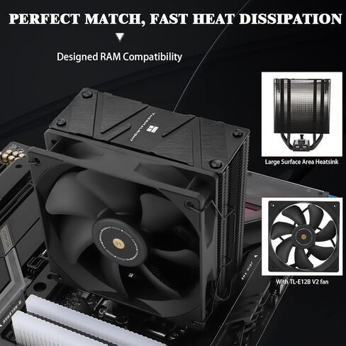 Assassin Spirit 120 EVO CPU Cooler Air with 4×6mm HeatPipes, TL-S12-S PWM Fan Heatsink CPU Cooler,156mm High, for AMD:AM4 AM5/Intel 1700/1150/1151/1200,LGA17XX PC Cooler in Saudi Arabia