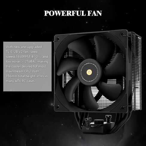 Assassin Spirit 120 EVO CPU Cooler Air with 4×6mm HeatPipes, TL-S12-S PWM Fan Heatsink CPU Cooler,156mm High, for AMD:AM4 AM5/Intel 1700/1150/1151/1200,LGA17XX PC Cooler in Saudi Arabia