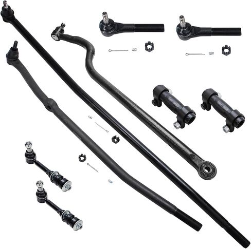Detroit Axle - 4WD Front 9PC KIT FOR 1998-1999 DODGE RAM 2500 2 STEERING DRACK LINKS 2 TIE TIE ROD END CONNECTINGS 1 TRACK BAR 2 in Saudi Arabia