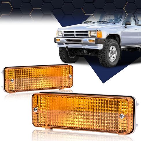 PIT66 Amber Front Pumper Turn Light Light متوافق مع Toyota Pickup 1984 1985 1986 1987 1988 السائق الأيسر والجانب الأيمن Amber Lens in Kuwait