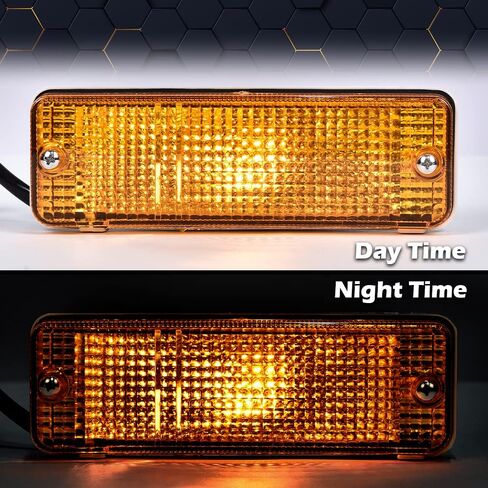 PIT66 Amber Front Pumper Turn Light Light متوافق مع Toyota Pickup 1984 1985 1986 1987 1988 السائق الأيسر والجانب الأيمن Amber Lens in Kuwait