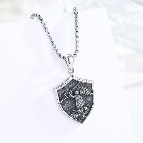 YueYuan Jesus Necklace for Men 925 Sterling Silver Blue Opal Jesus Pendant Christian Jewelry Religious Gifts for Father's Day Graduation in Kuwait