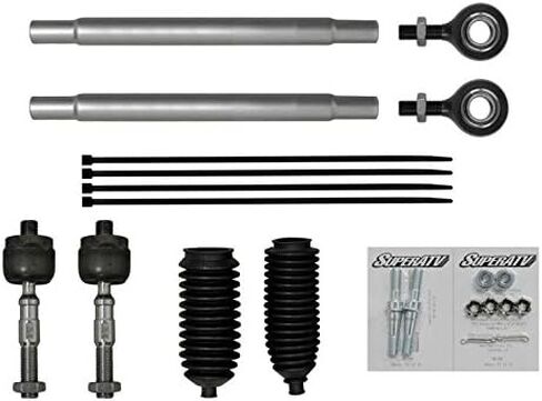SuperATV Heavy Duty Tie Rod Kit for Polaris Ranger Midsize 400/800 / 570 (See Fitment) | Compatible with SuperATV Rack and Pinion and OEM Rack and Pinion (See Fitment) | 17% Larger Than Stock in Saudi Arabia