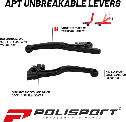 Polisport APT Unbreakable Brake/Clutch Levers Kit – Fits KTM, Husqvarna, GasGas, Sherco, Triumph MX/Enduro Motorcycles (2014–2026) – Durable Composite, OEM Shape, Easy Install – Black in Kuwait
