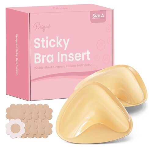 Size A Double Sided Sticky Bra Inserts Reusable | Push Up Lift Self-Adhesive Pads for Strapless, Bikini, Swimsuit, and Sports Bras | Comfortable, Invisible Support for a Natural Look | Long-Lasting in Kuwait