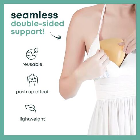 Size A Double Sided Sticky Bra Inserts Reusable | Push Up Lift Self-Adhesive Pads for Strapless, Bikini, Swimsuit, and Sports Bras | Comfortable, Invisible Support for a Natural Look | Long-Lasting in Kuwait