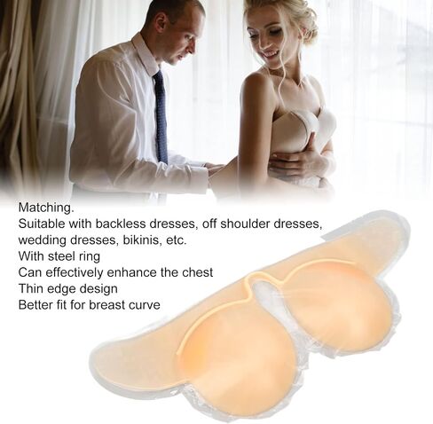 ZJchao Invisible Silicone Strapless Bra, Seamless Reusable Adhesive Bra for Wedding Dresses Backless Dresses | Skin Support in Saudi Arabia