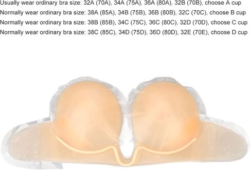 ZJchao Invisible Silicone Strapless Bra, Seamless Reusable Adhesive Bra for Wedding Dresses Backless Dresses | Skin Support in Saudi Arabia