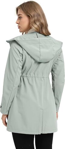جاكيتات طويلة مضادة للماء من Gemese Women Waterproof Softshell مع غطاء الرياح المضاد للرياح in Saudi Arabia