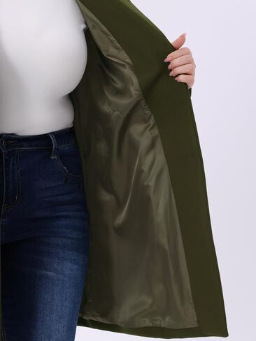 Agnes Orinda Plus Size Winter Coats for Women Mid Length Notch Lapel Single Breasted Pea Coat Jacket Trendy Dressy 2025 in Saudi Arabia