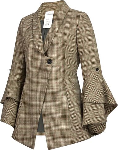 CHIC STAR Womens Wool Plaid Jacket in Saudi Arabia