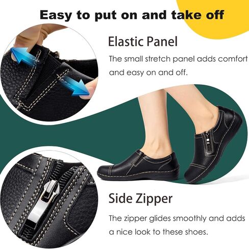 Women's Comfortable & Lightweight Leather Loafers Cute Slip On Dress Shoes for Women Business Casual Office Work Shoes Everyday Walking Flats in Saudi Arabia