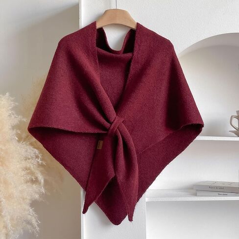 Pashmina Shawl Wraps for Women Knitted Triangle Scarf Shawl with Loop Winter Gift in Saudi Arabia