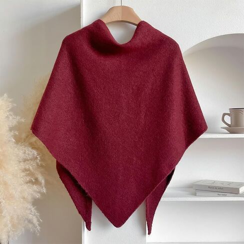 Pashmina Shawl Wraps for Women Knitted Triangle Scarf Shawl with Loop Winter Gift in Saudi Arabia