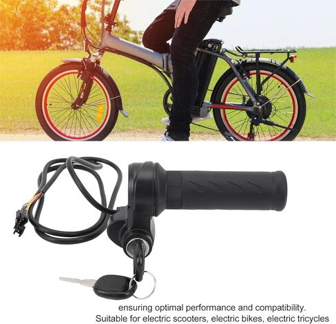 قبضة تويست تويست تويستل من أجل Ebike ، مقاوم لخانق Ebike Universal من 3 دن مع مفتاحين ، قبضة خنق الدراجة الكهربائية لترقية إكسسوارات سكوتر كهربائية Universal Voltage in Kuwait