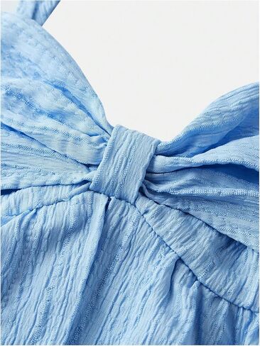 SHENHE Girl's Bow Camisole Spaghetti Strap Smocked Ruffle Flowy Babydoll Tank Cute Summer Top in Saudi Arabia