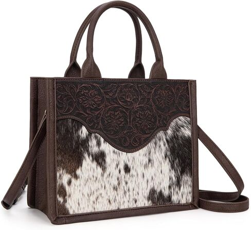 Western Tote Bag Hair On Cowhide Floral Tooled handbag in Saudi Arabia