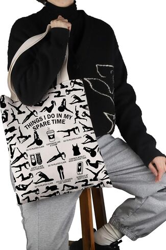 VAMSII Pilates Teacher Appreciation Gift Pilates Time Tote Bag Pilates Instructor Handbag Pilates Merch in Saudi Arabia